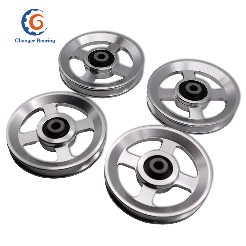 Diameter 114mm French Fitness Type Aluminum Alloy Pulley Gym Machines for Home Wheel Bearings Aluminum Pulley in STOCK
