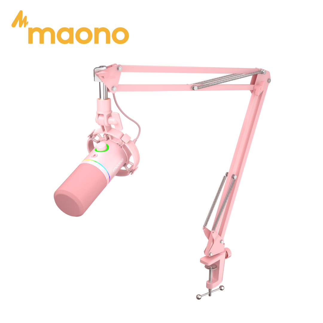 Maono PD200XS Microphone USB/XLR RGB Light Gaming Live Streaming Podcasting Video Recording Arm Stand