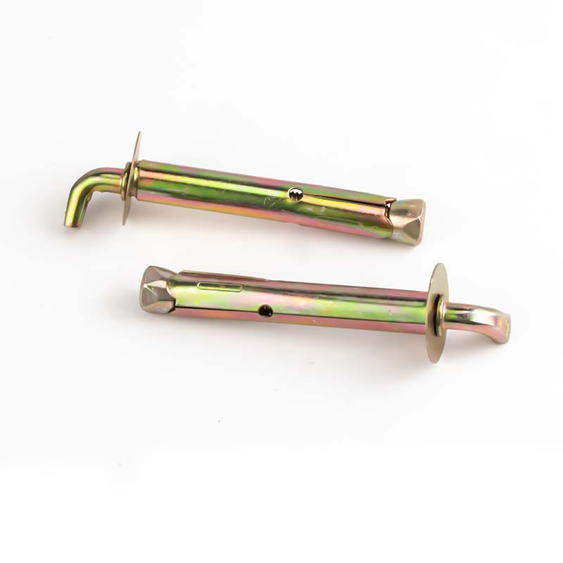 Galvanized Stainless Steel Golden Water Heater Expansion Hook Anchor with M10 Bolt and Curved Head for Household Use