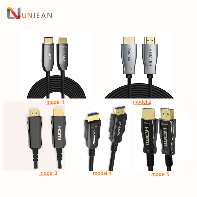 UNIEAN Wholesale AOC HD 10M 50M 100M Long 2.1 UHD Video Cable  60Hz Fiber Optic 8k 4k UHD Cable for TV to Gaming Monitors