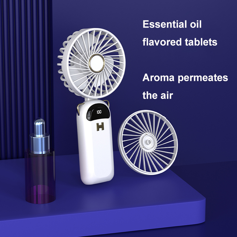 2024 Portable Mini USB Fan Handheld Neck Folding Design with USB for Students Commuters for Car & Outdoor Use Small Desk Fan