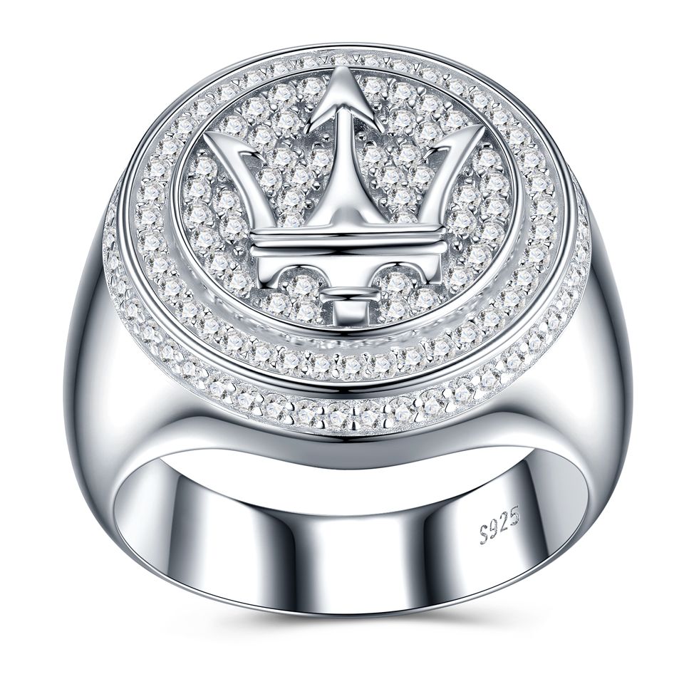 Печатка из серебра с муассанитом (Signet Ring)