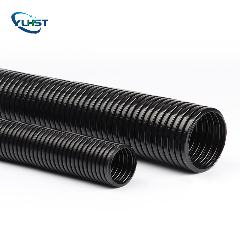 Yilian Pa Nylon Black Orange Flame Fire Resistant Flexible Cable Corrugated Electrical Conduit Pipes Split Wire Loom