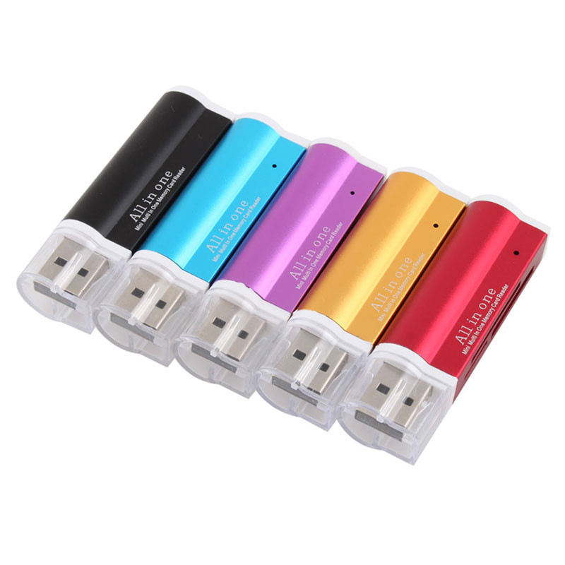 4 in 1 Multi Card Reader All in One USB 2.0 SD/Mini SD/MMC/TF Smart Memory Card Reader Flash Drive Cardreader Adapter