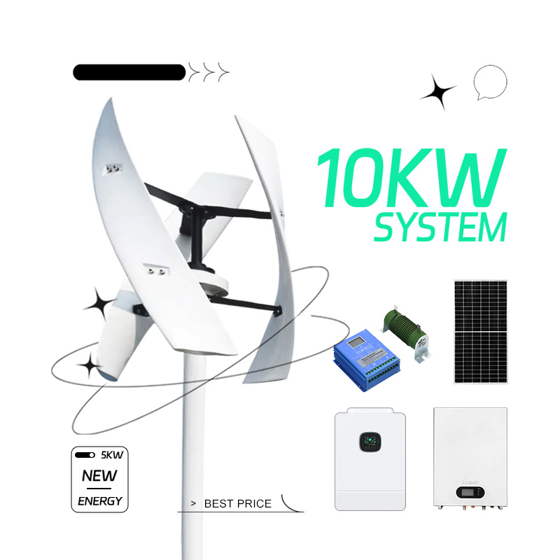 5KW Wind Turbine Generator & 5KW Solar Panel Hybrid Power System With Battery Bank Free Alternative Energy 5kwh for Home Use