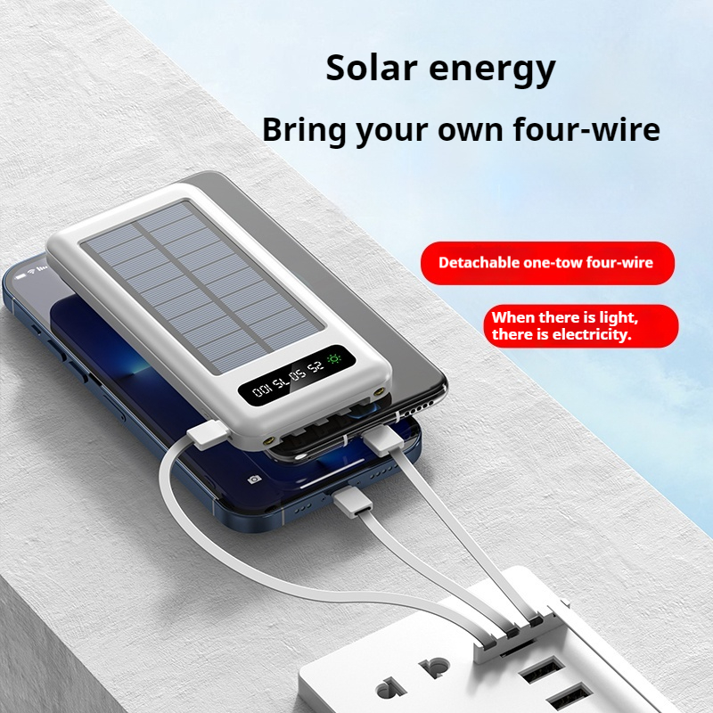 High-quality 10,000 Mah Solar Panel Portable Charger Manufacturer Price, Micro USB Input with Built-in Cable, 10,000 MAh