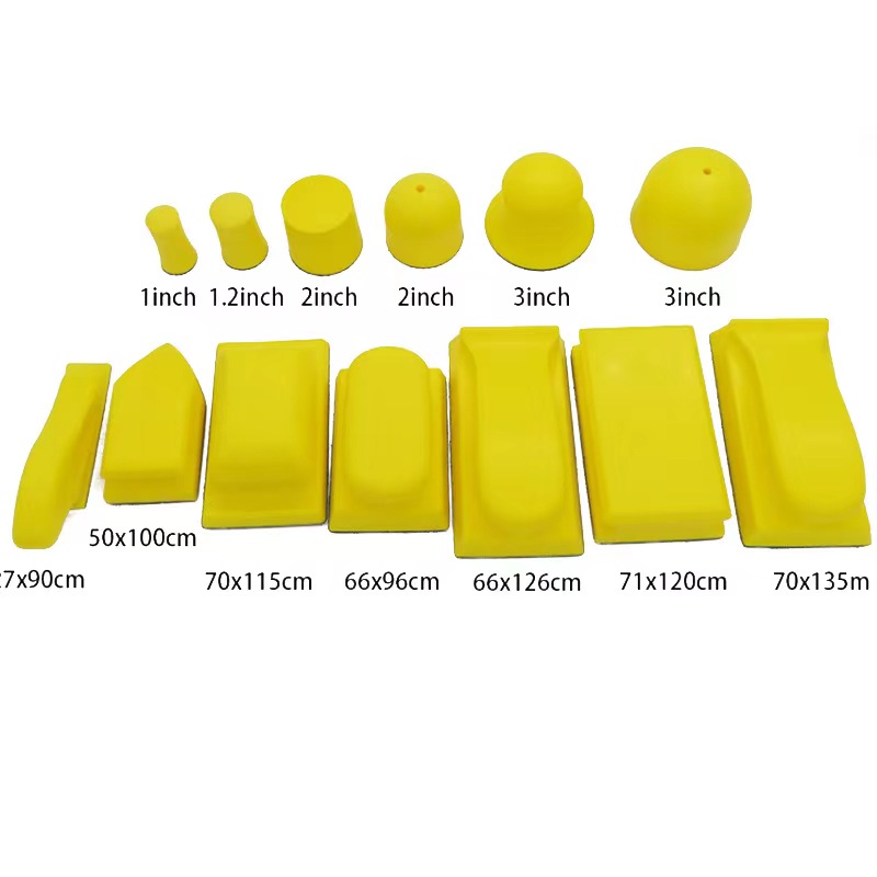 High-Durability Yellow Angle PU Aluminum Oxide Sanding Pad Block 55x118mm Car Grinding Stone Application Abrasive Tool