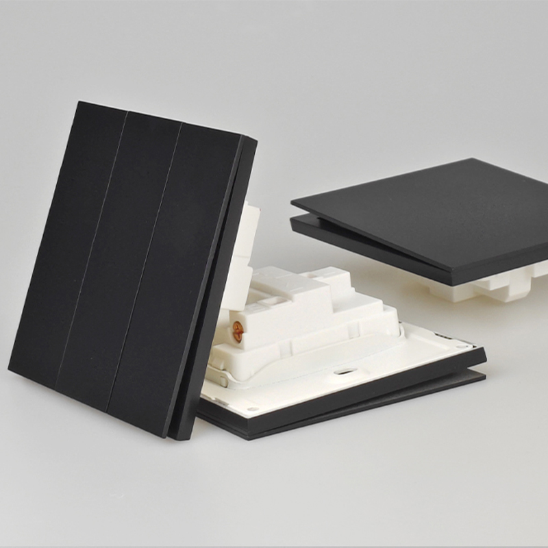 High Quality Matte Black Universal EU UK Standard Ultra-thin Home Sockets Wall Switches Interruptor Factory Manufacturer