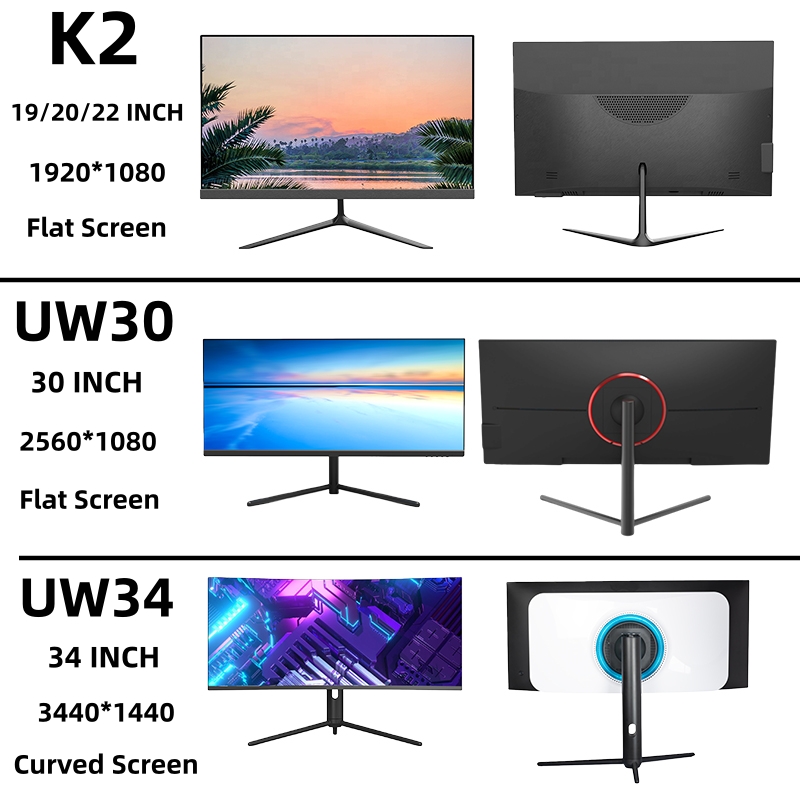 AIO Monoblock Desktop Computer Touch Curved Windows 11 19 22 24 27 32 34 Inch Intel Core I3 I5 I7 Office All in One PC