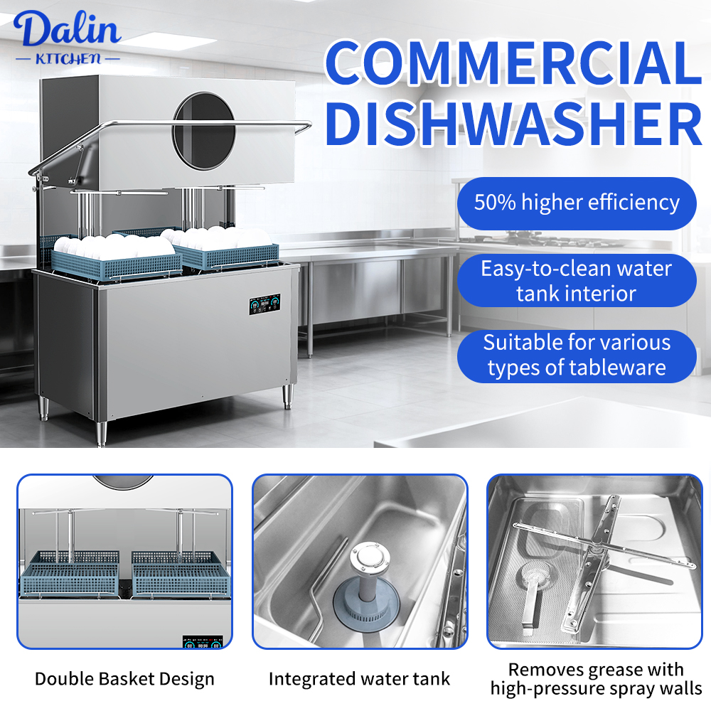 Commercial Hood Type Dishwasher Dish Washing Machine Smart Dish Washer Dishwasher for Restaurant Hotel Free Standing
