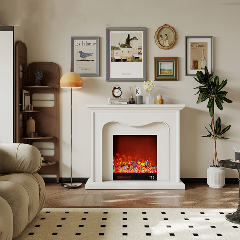 Artificial Fireplace French Decorative Cabinet Living Room Indoor Simulated Fire Heater Electronic Fireplace