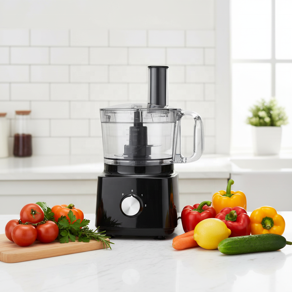 750W Multifunction Food Processor with 2L Bowl Blender Chopping Slicing Fine&Coarse Grating Kneading Emulsifying Citrus Juicer