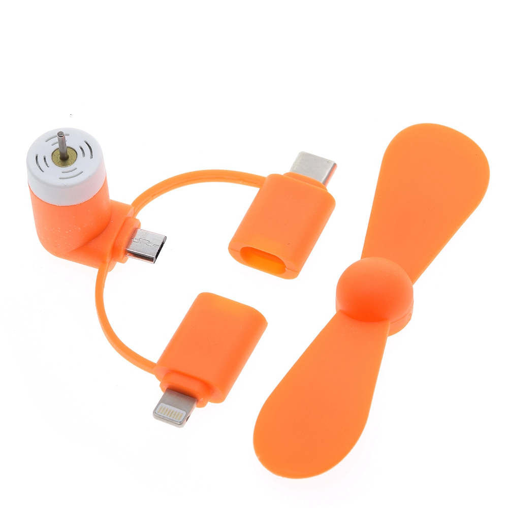 Mini USB Fan 3 in 1 USB Gadget Portable for Android OTG Micro Type-c for iPhone 5 6S 7 Plus 8 X XS