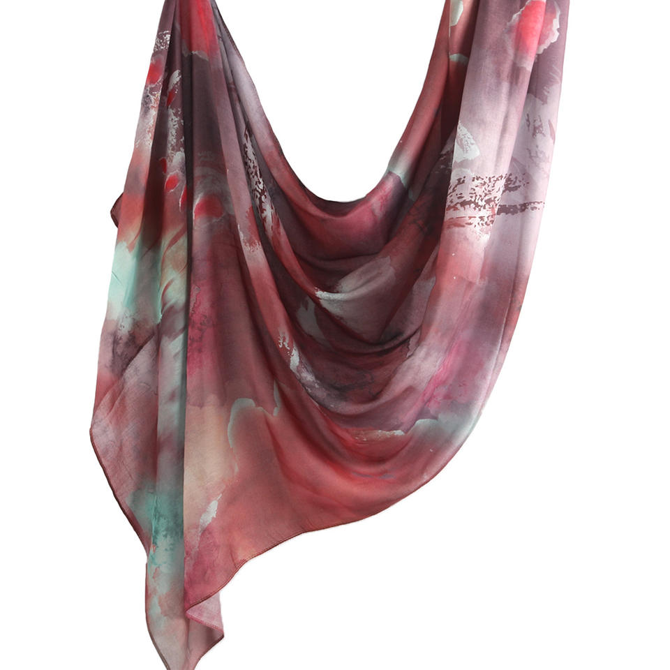 Watercolor Printed Modal Muslim Hijab