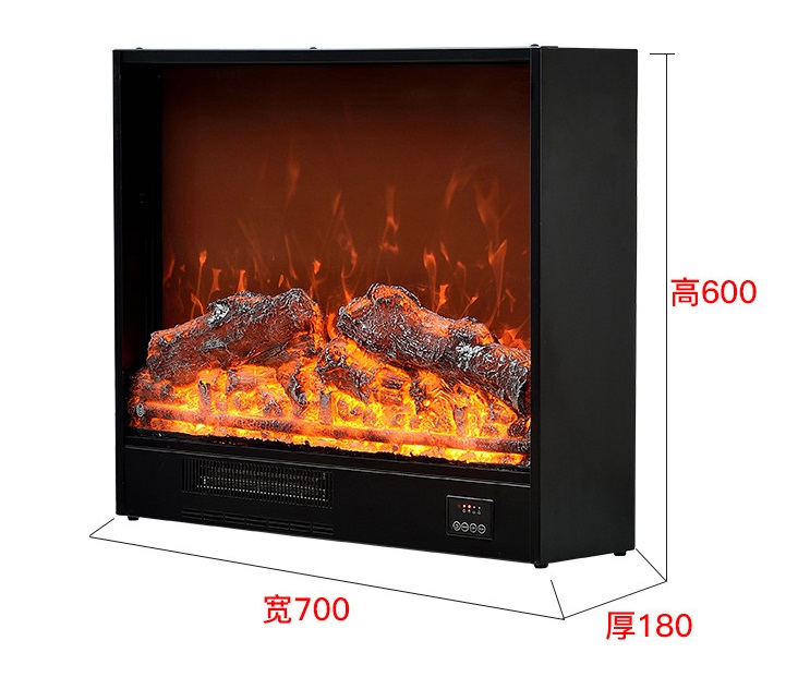 Modern LED Linear Electric Fireplace Wall Mounted Recessed English Manual Control Flame Heater for Household Indoor Use Insert