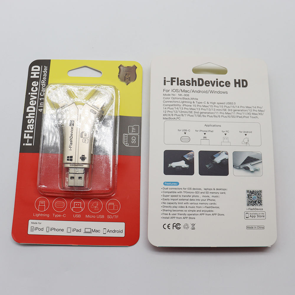 High-Speed 4-in-1 Mobile Card Reader with USB Interface External Installation Multi-Function Memory Access