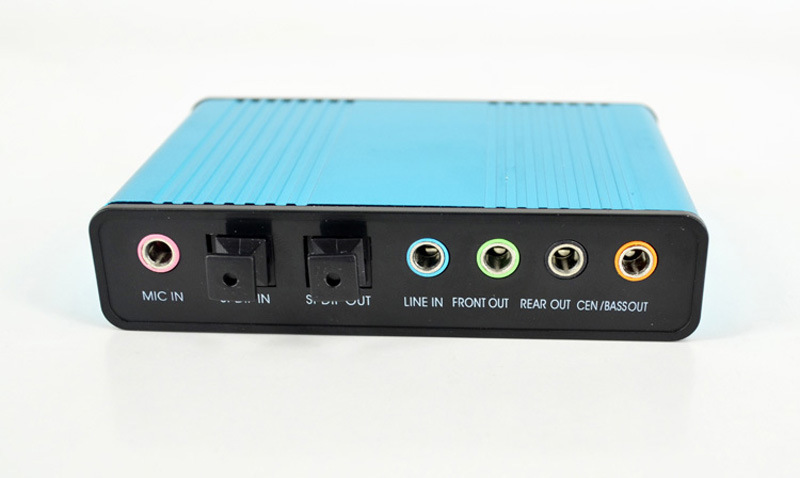 USB External Sound Card 5.1 Channels Audio Adapter with Mic Line in Out for PC Laptop Speaker