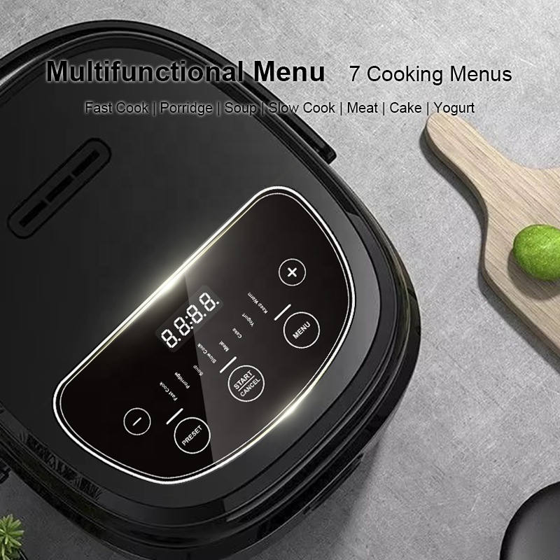 5L Large Electric Silver Crest Rice Cooker Commercial Smart Multifunction Stainless Steel Automatic Nonstick Digital Rice Cooker