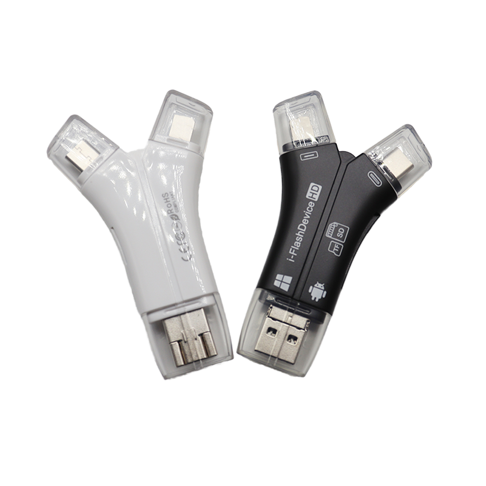 High-Speed 4-in-1 Mobile Card Reader with USB Interface External Installation Multi-Function Memory Access