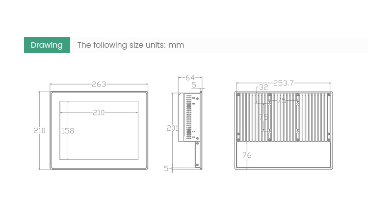 10.4 Inch Capacitive Touch Industrial Computer Accessory Embedded Installation All-In-One HMI Control With M.2 Storage TKUN