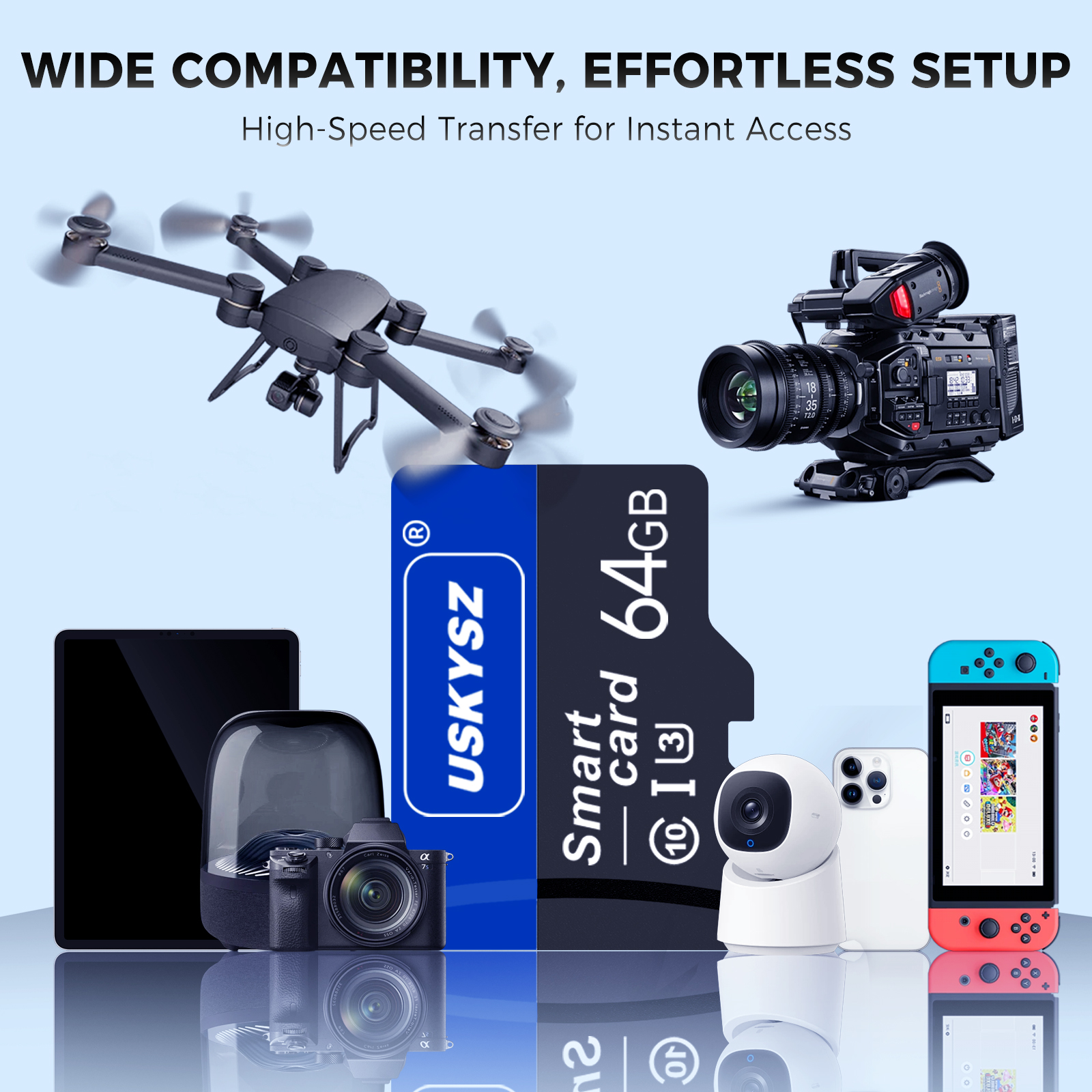 Mini SD Card Adapter Micro Memory Plastic Adapter for Phone Compatibility
