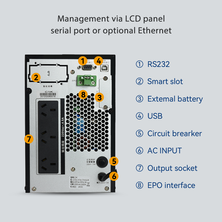 3KVA 3000W Online UPS 3KW Home Lcd Display 110vac 220vac High Frequency 3000VA Online UPS Backup Power Supply