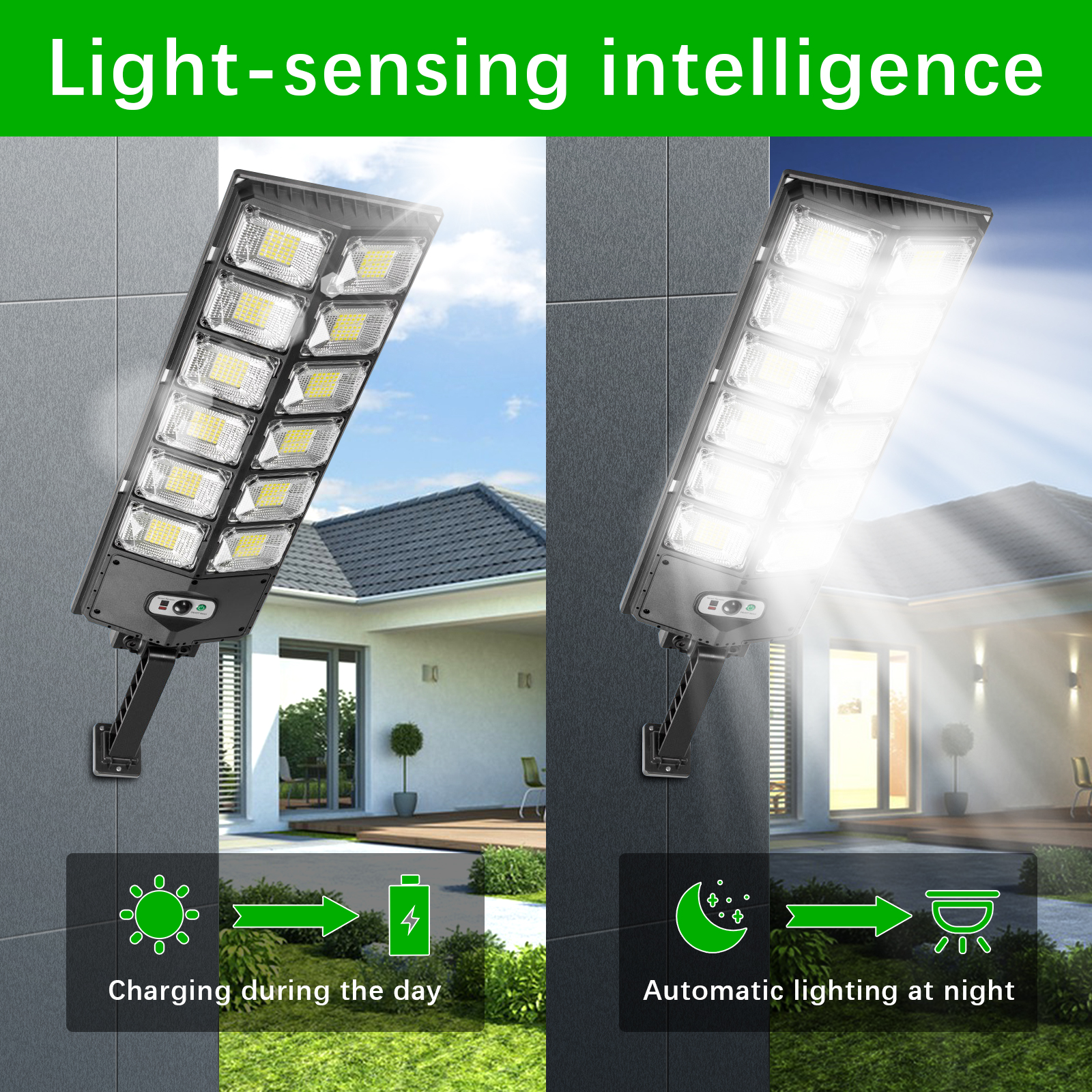 Waterproof 8000 Lm Super Bright Lamp Remote Control for Garden Wall Outdoor Dusk Dawn Solar Street Lights With Motion Sensor