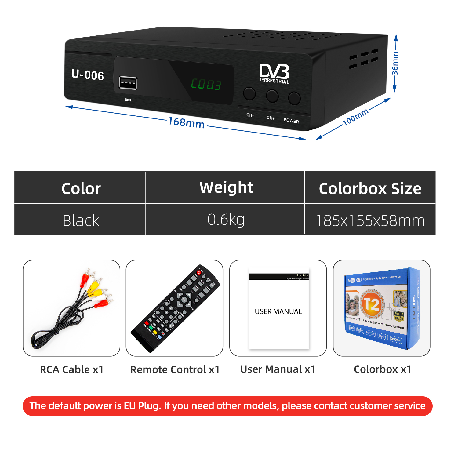 New Full HD 1080P Free to air Set-top Box ISDB-T2 USB WIFI ANTENNA TV BOX Digital Set Top Box Dvbt2 with Remote