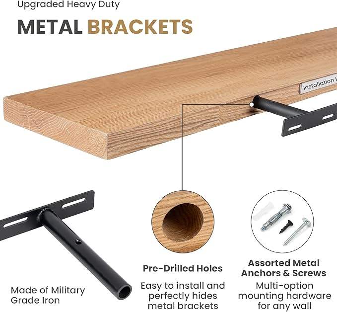 Плавающие полки из массива дуба (Solid Oak)