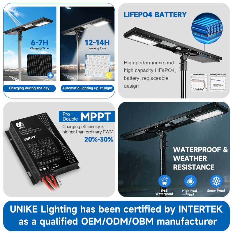 High Power Outdoor Waterproof Ip65 Road Die Casting Aluminum Alloy 100W 150W 200W Integrated All in One Led Solar Street Light