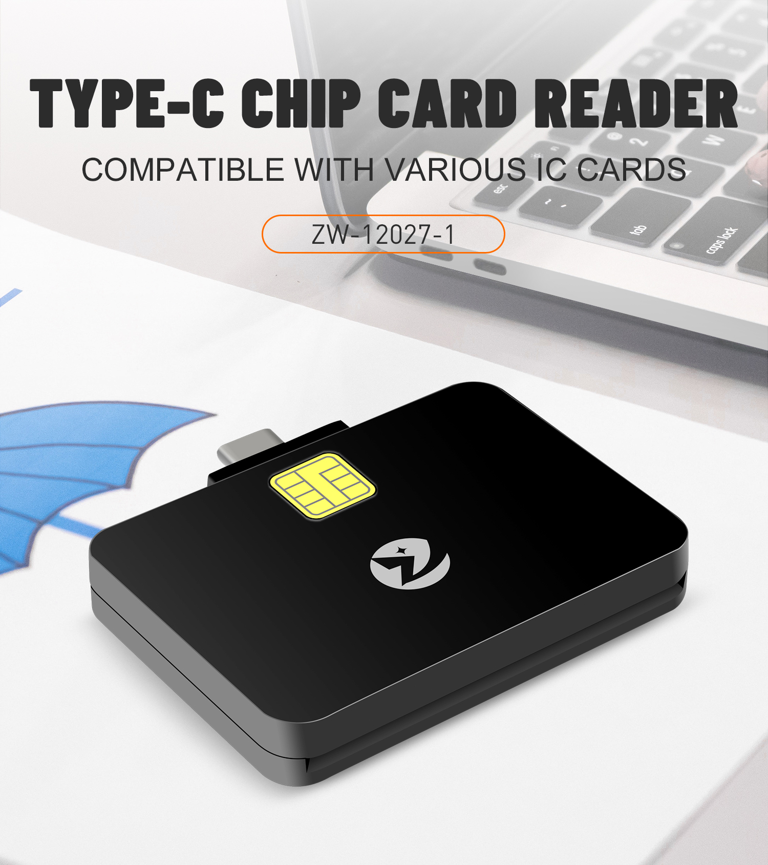 ZOWEETEK OTG Mobile Credit Card Reader Payment Type C Smart Card Reader ISO 7816 Reader Writer Chip Card for Phone Tablets