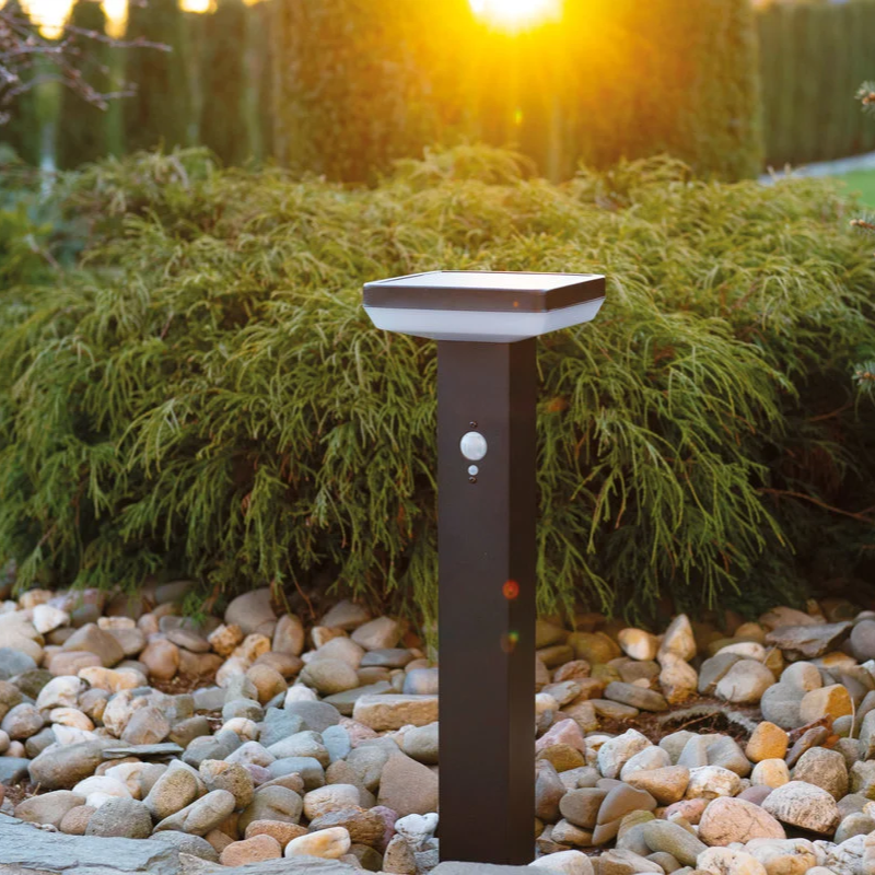 Stainless Steel Square Solar LED Garden Lights Motion Sensor Outdoor Lawn Decorative Lighting