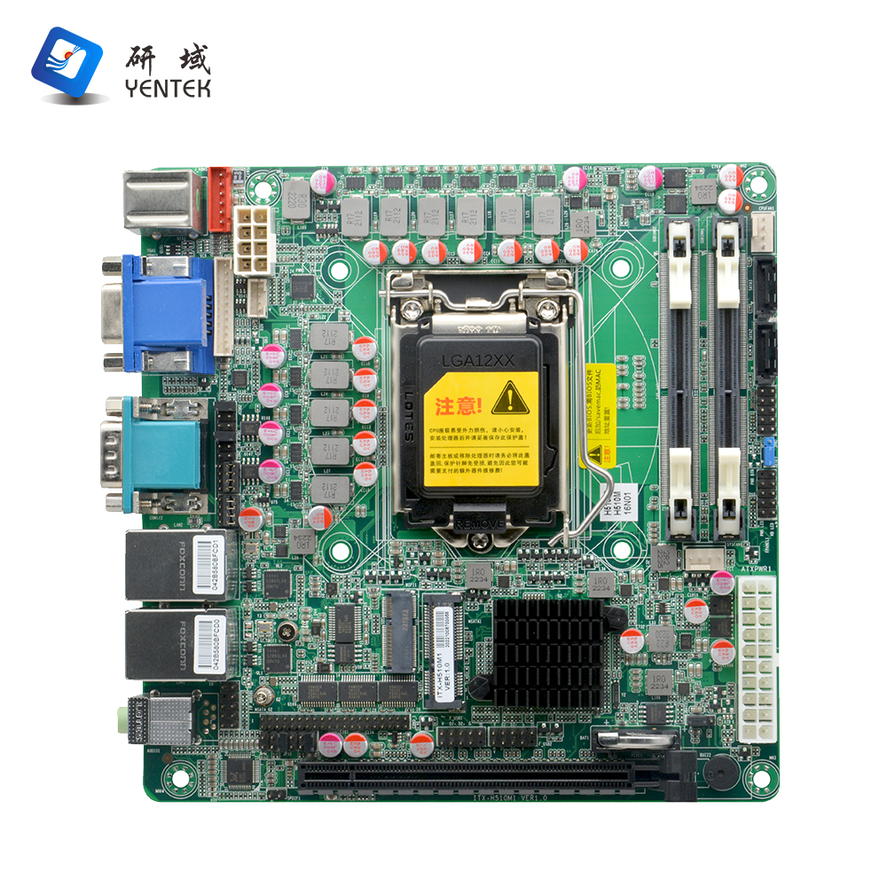 New Motherboard Intel H510 LGA1200 10/11th Gen Core I3/i5/i7 2 DDR4 128GB SATA VGA HD PCIe3.0X16 2 LAN 2 COM Mini-ITX Industrial