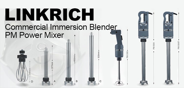 Linkrich Heavy Duty Manual Industrial Mini Hand Immersion Stick Blender Cuisine Machine Food Mixer