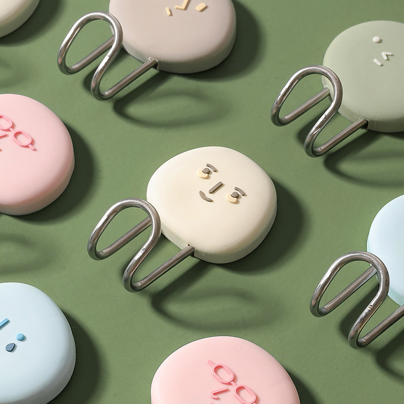 Cartoon Expression Self Adhesive Wall Hooks Traceless Glue Free Strong Bearing Clothing Hooks Household Self Adhesive Wall Hooks