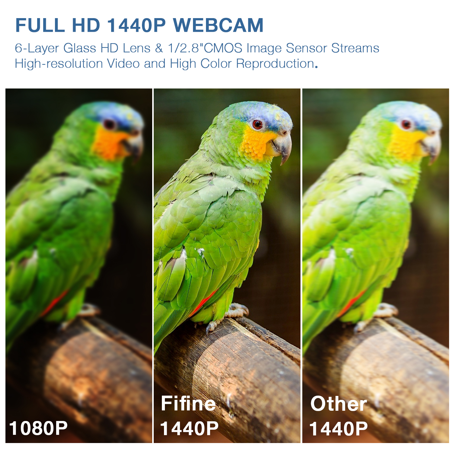 Fifine K420 HD 1440P Camera Webcam  Webcamera USB Web Camera for Desktop & Laptop PCs Web Chat & Video Call with Microphone