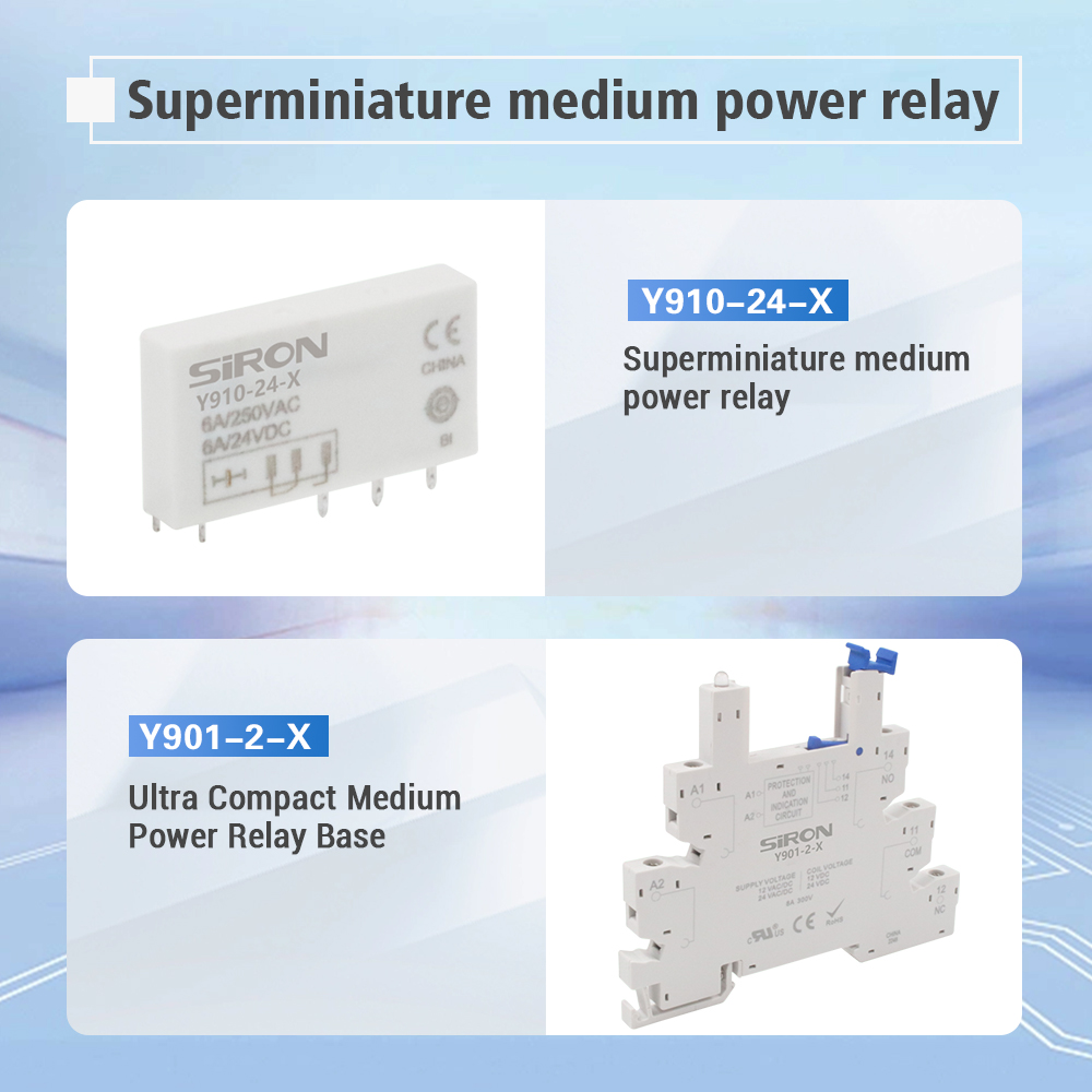 SiRON Y910 Series Push in Screw Type 6A Din Rail Ultra-thin Slim Sealed Relay Module Switch Socket