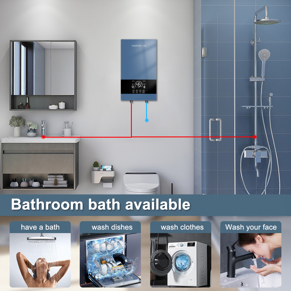 Smart Instant Water Heater 8500W Electric Boiler Hot Water Tankless Instantaneous Geysers Indoor for Hotel Shower