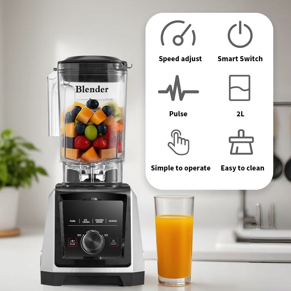 2025 Commercial Electric Heavy Duty Powerful Blender Food Processor Multifunctional Juice Smoothie Mixer Grinder Blender