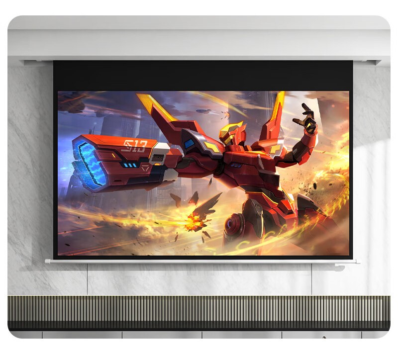 100'' 120''60'' 84'' 72'' 150'' Electronic Projector 4K 16:9 Motorized Projection Screens Alr Matte White Projector Screen
