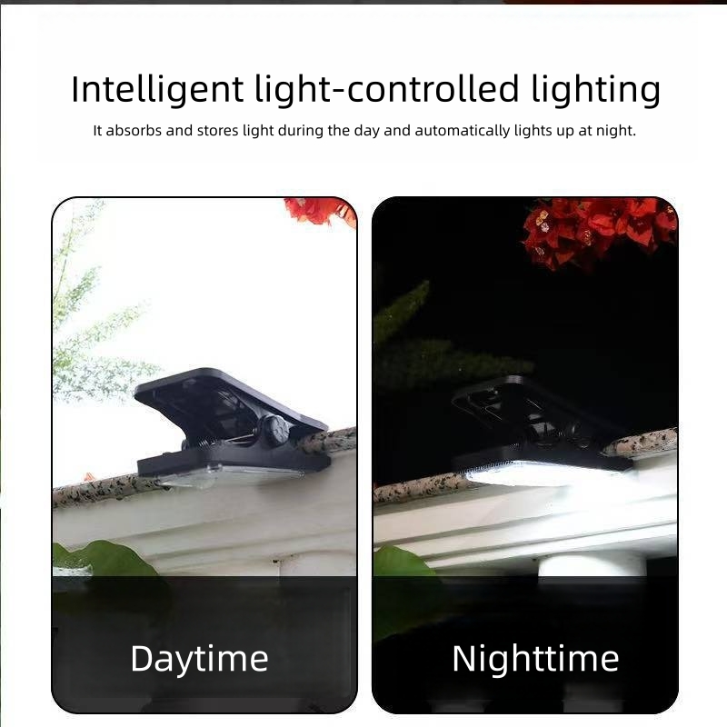 Outdoor Waterproof Solar Garden 73 LED Emergency Lighting  Multifunctional Clip-on Solar Wall Light