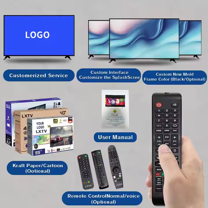 Smart Tvs Television Accept Custom Lcd Led 32 43 50 55 Inch HD 2k 4k Smart Android Smart  Tv