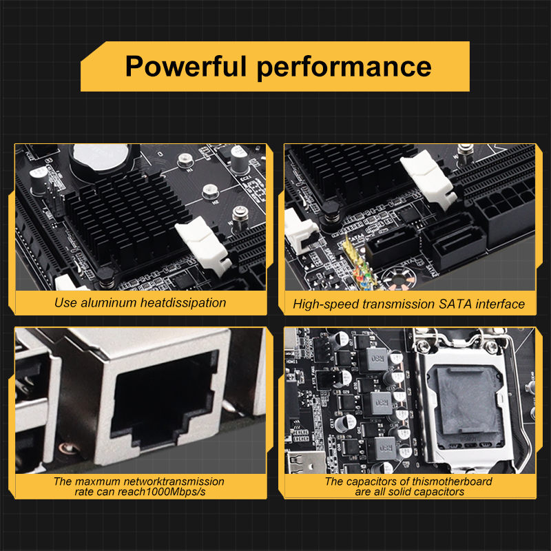 H61 Micro ATX Motherboard LGA1155 DDR3 Support Intel-i3 I5 I7 Pentium-Celeron CPU Dual Channel Desktop H61 Chipset Motherboard