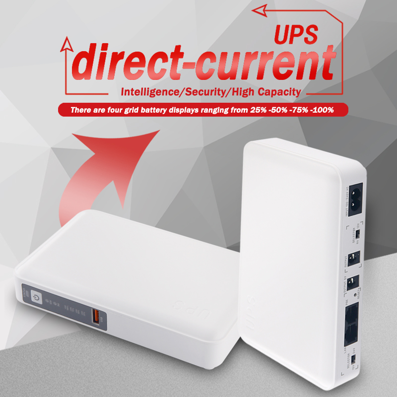 Mini DC UPS Power Supply with Lithium Battery and POE Port for WiFi Router and Optic Cat Monitoring