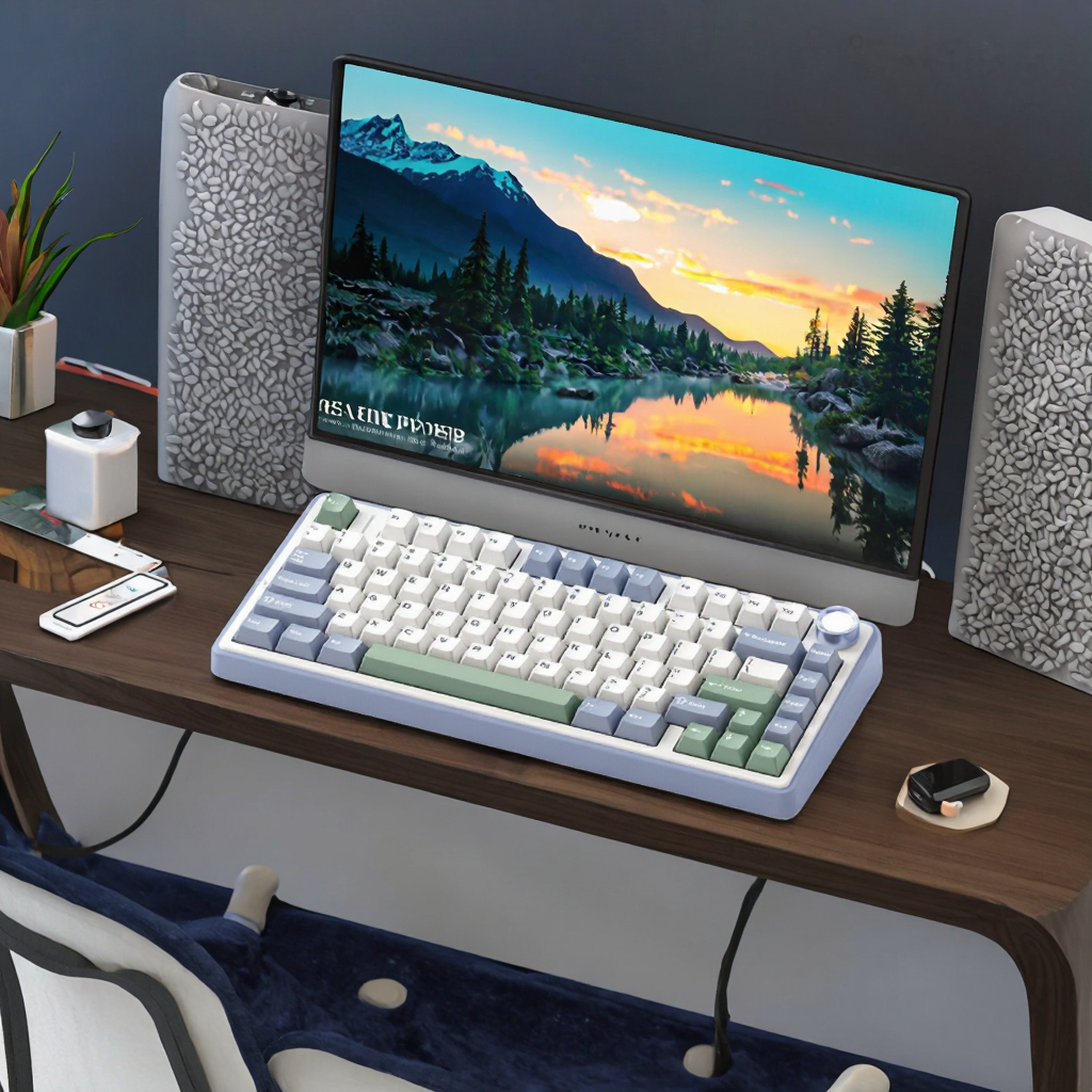 AULA F75 RGB LED 75% Wired USB & 2.4G Wireless Gaming Keyboard OEM Logo Custom PBT Mechanical Switch for PC Desktop Users