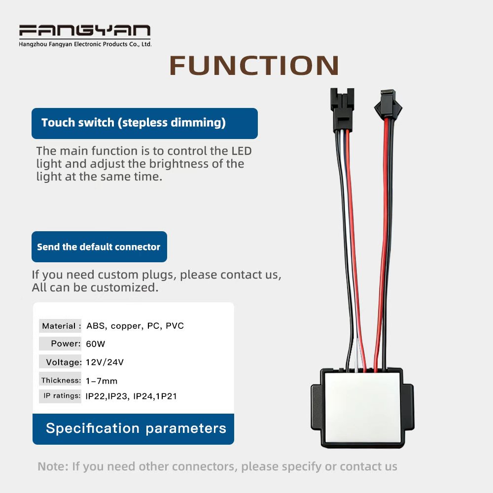 Wholesale 12V36W Three-Color Capacitive Smart Dimmer Touch Sensor Switch Inductive Switches for Cosmetic Mirror