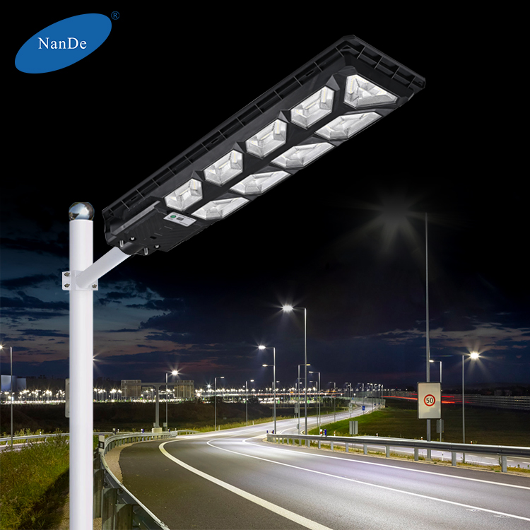 NanDe Best Quality Remote Control 300w 500w 700w 900w Energy Saving Street Outdoor LED Solar Lights