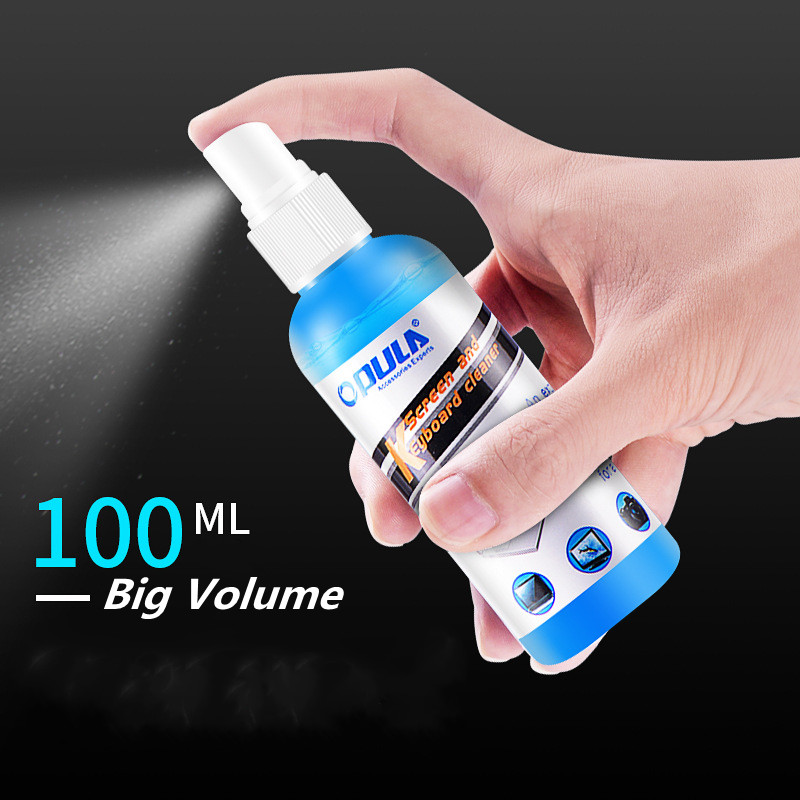 Professional Microfiber Screen Cleaner Kit Includes Liquid with Spray Bottle Cloth & Anti-Static Brush for Computer Cleaning