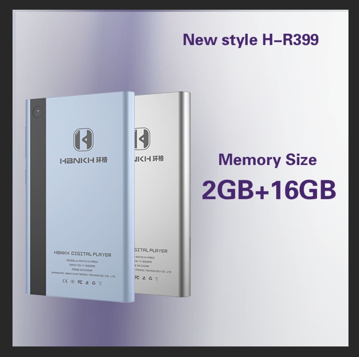 HBNKH OEM ODM Mp4 Player Built-in Speaker 3.97inch Screen 2+16GB Memory Aluminum Alloy Portable Rechargeable SD Card Player