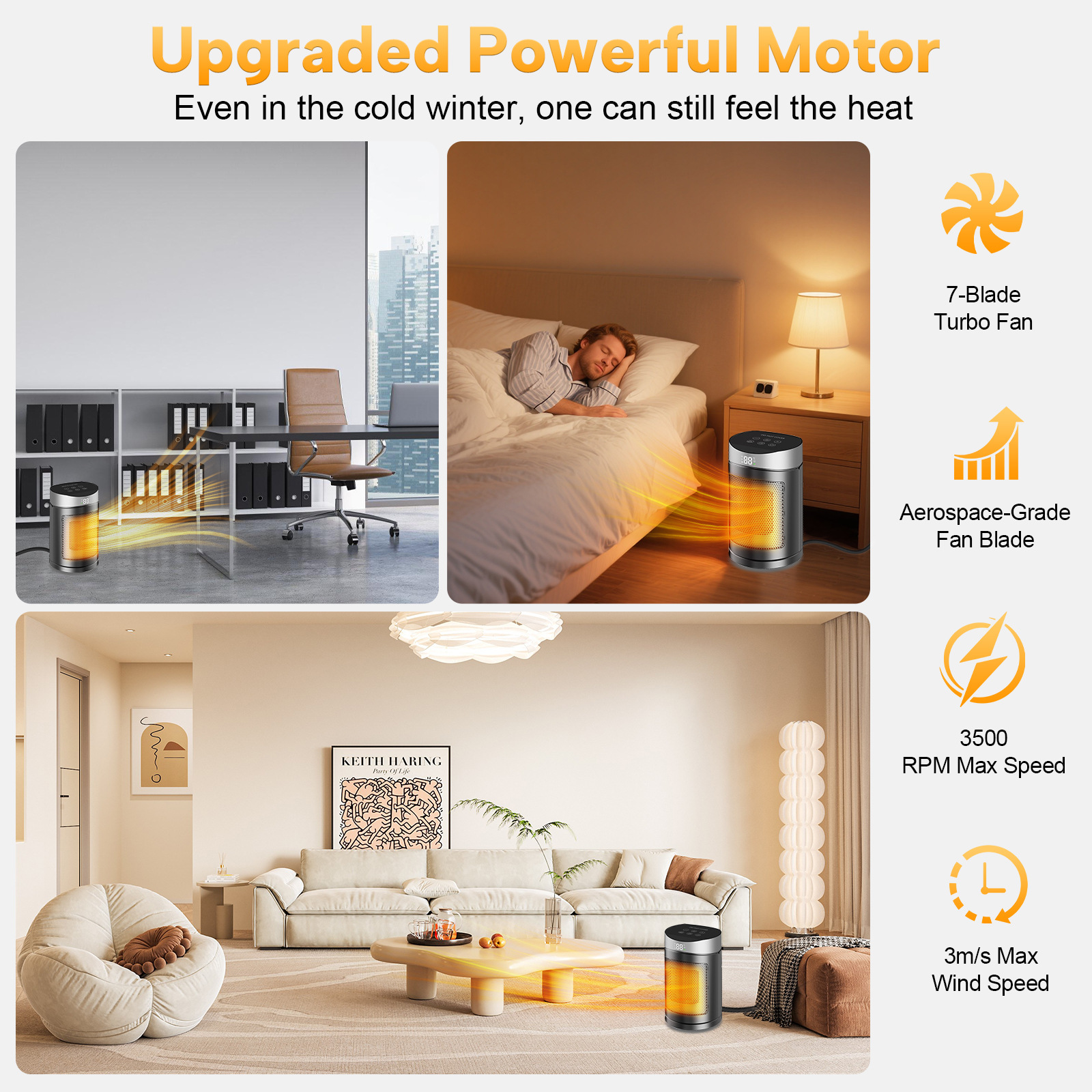 Small Speed Mute Desktop Electric Heater with Remote Control Timing New Household Use Fan Heater